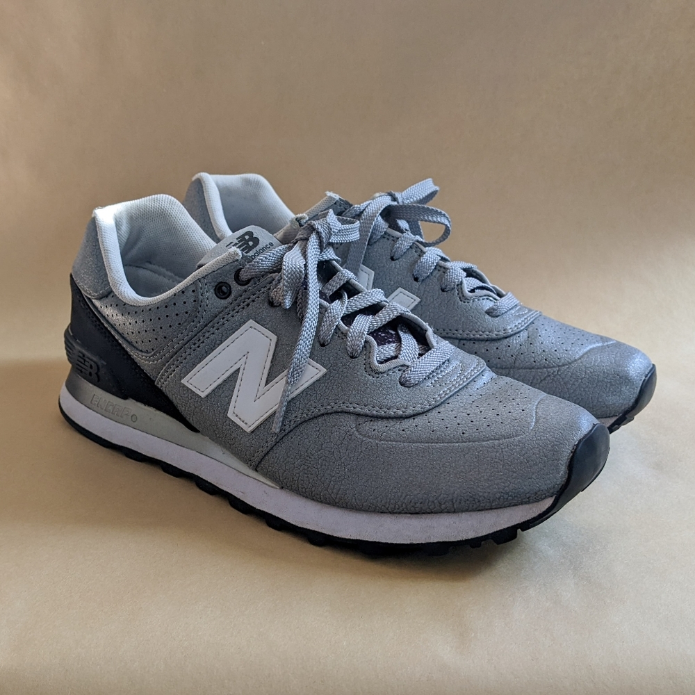 New Balance 574 Women's Gradient Silver Sneakers Size: 9.5